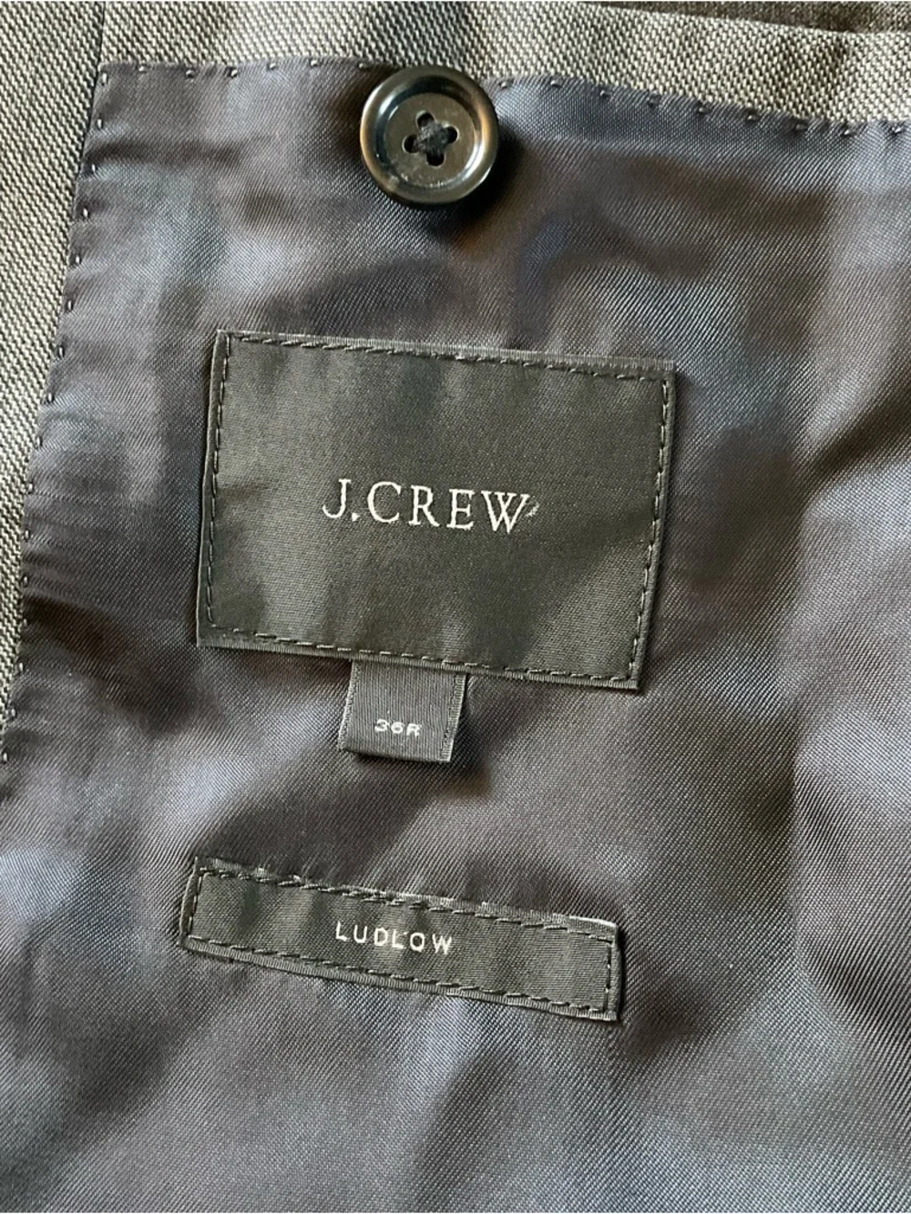 J.Crew Ludlow Slim-fit Blazer Jacket double vent Italian worsted‎ wool Gray 36R